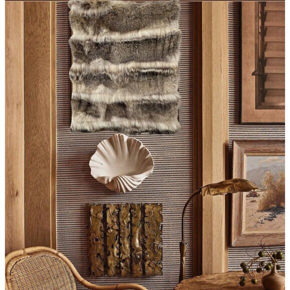 coyote fur canvas art real fur handmade USA - Picture 1 of 4